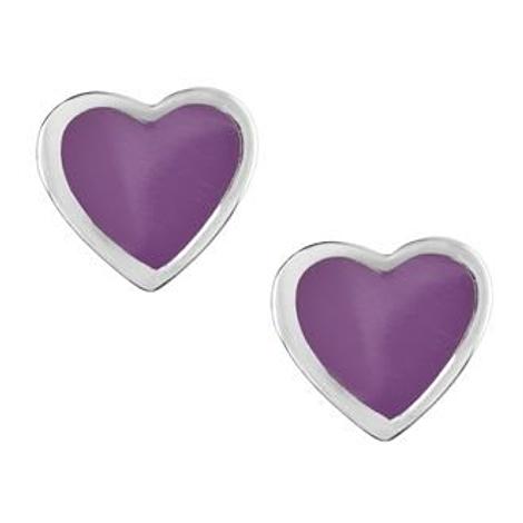 Pastiche Sterling Silver 5mm Purple Heart Stud Earrings