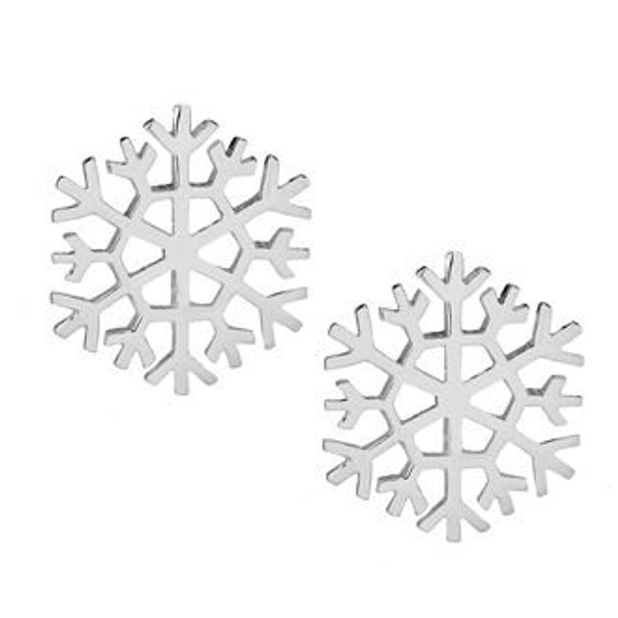 PASTICHE STERLING SILVER 9mm SNOWFLAKE STUD EARRINGS E253