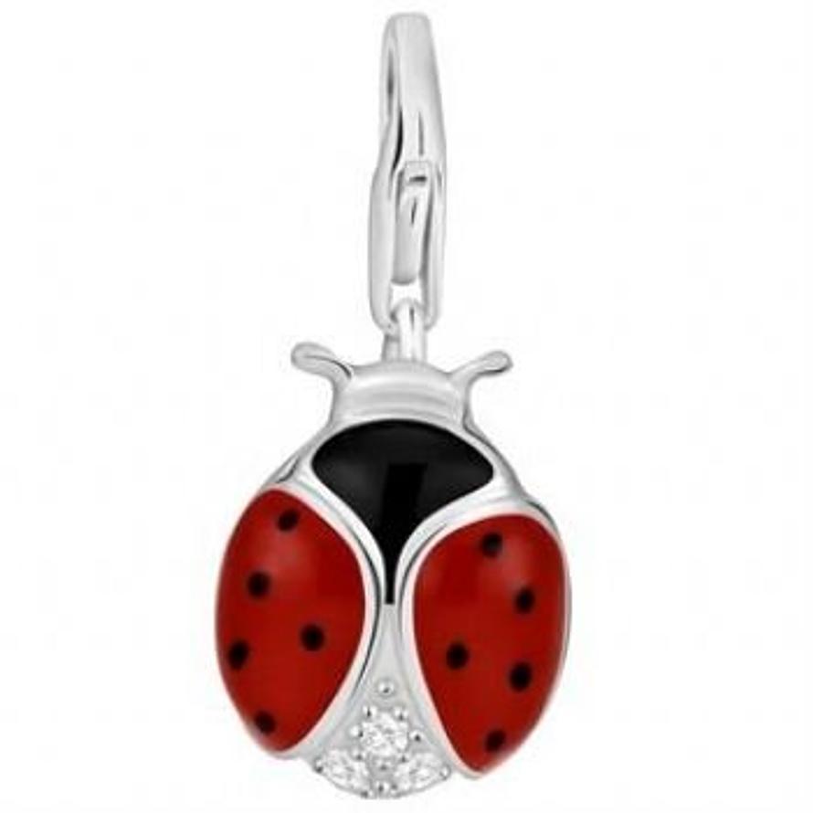 PASTICHE STERLING SILVER 13mm LADYBUG HOOKED ON CLIP CHARM -QC275RDCZ