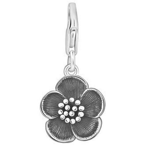 Pastiche Sterling Silver 14mm Pansy Hooked on Clip Charm Pendant Qc013