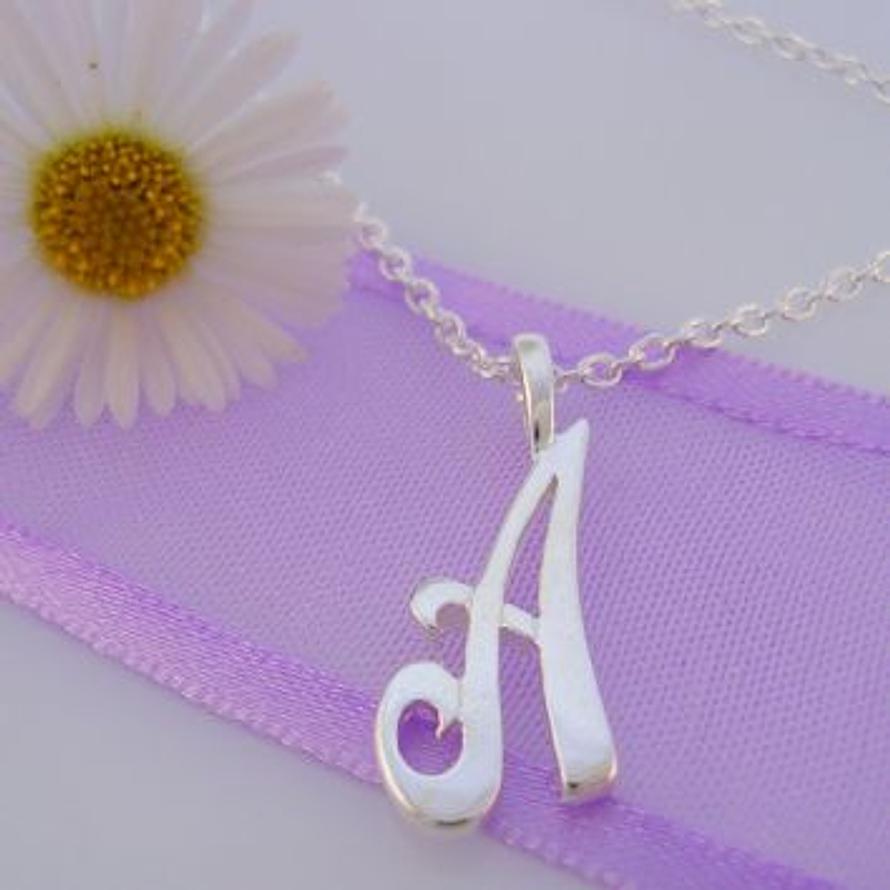 ALPHABET INITIAL CHARM STERLING SILVER 45CM NECKLACE LETTER A -NLET_SS_HR2992A