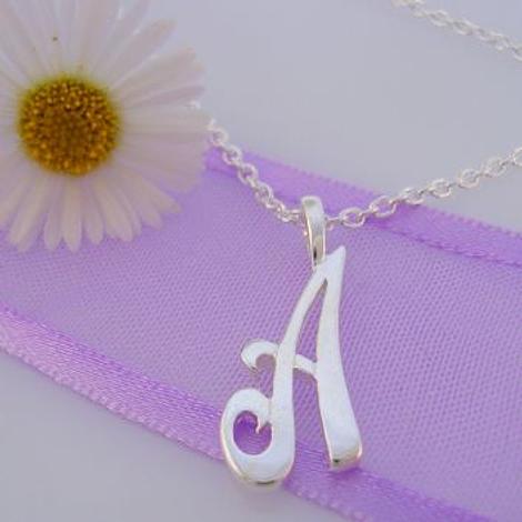 Alphabet Initial Charm Sterling Silver 45cm Necklace Letter A