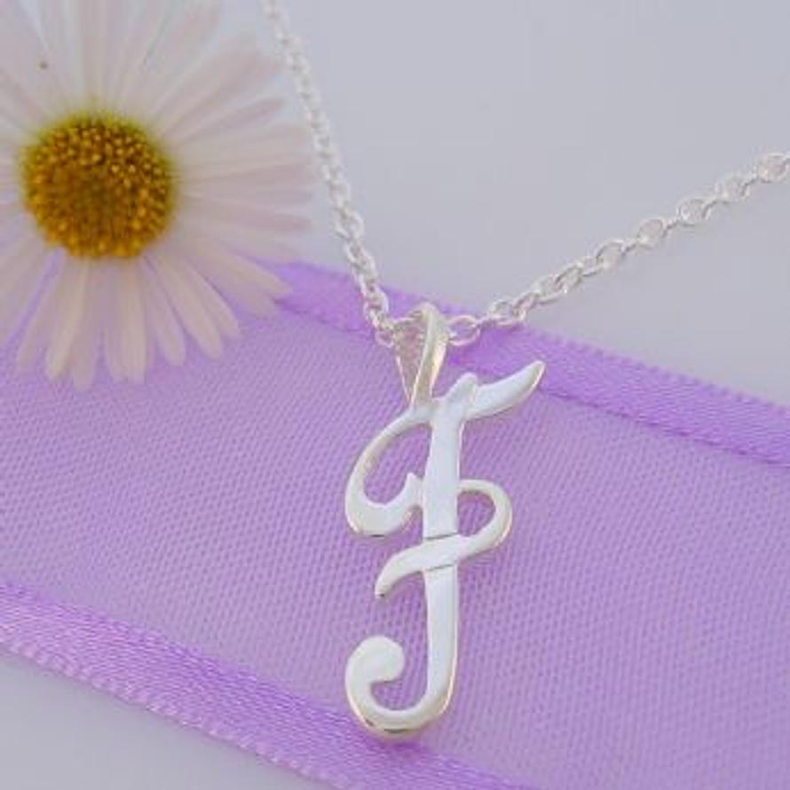 ALPHABET INITIAL CHARM STERLING SILVER 45CM NECKLACE LETTER F -NLET_SS_HR2992F