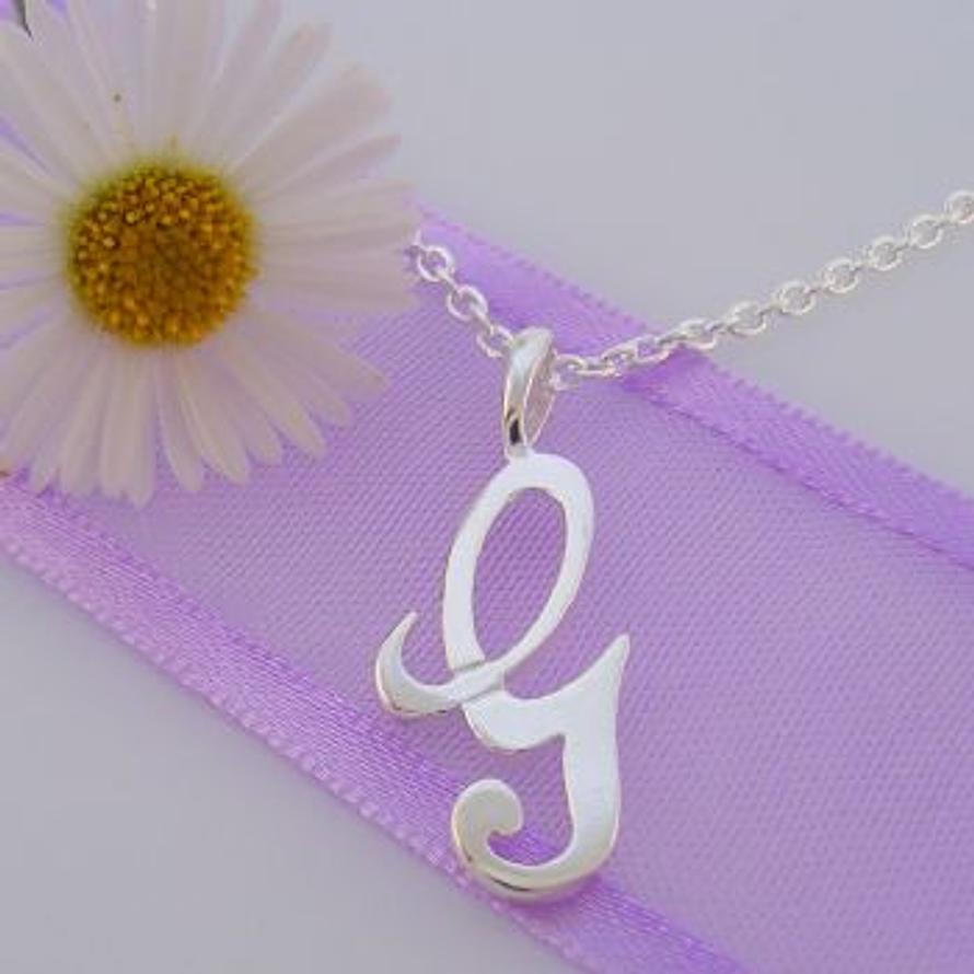 ALPHABET INITIAL CHARM STERLING SILVER 45CM NECKLACE LETTER G -NLET_SS_HR2992G