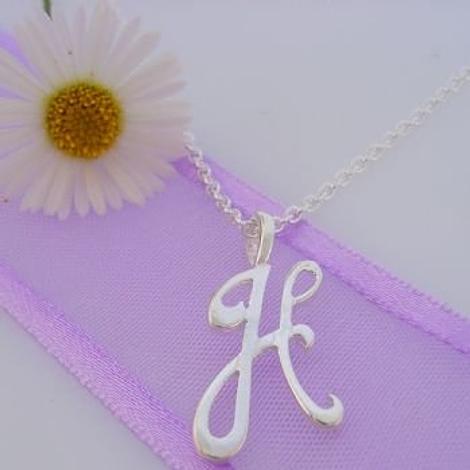 Alphabet Initial Charm Sterling Silver 45cm Necklace Letter H