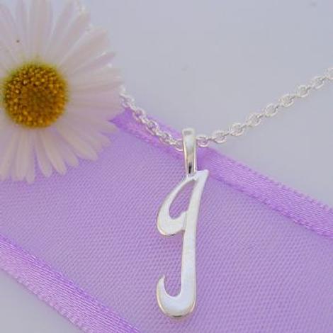 Alphabet Initial Charm Sterling Silver 45cm Necklace Letter I