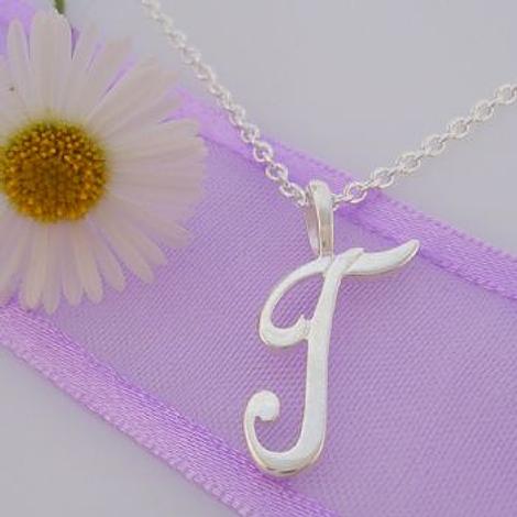 Alphabet Initial Charm Sterling Silver 45cm Necklace Letter T