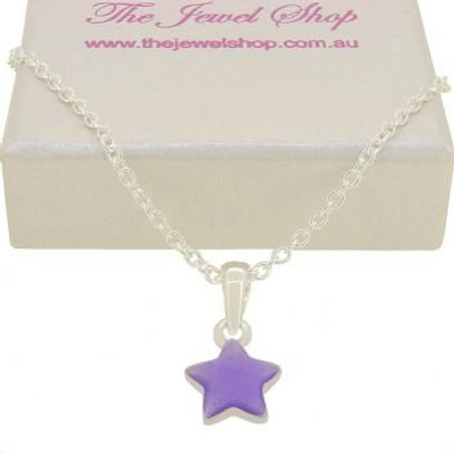 PASTICHE STERLING SILVER LAVENDER STAR CHARM NECKLACE