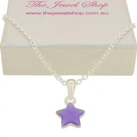 Pastiche Sterling Silver Lavender Star Charm Necklace