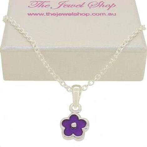 Pastiche Sterling Silver Purple Daisy Flower Charm Necklace