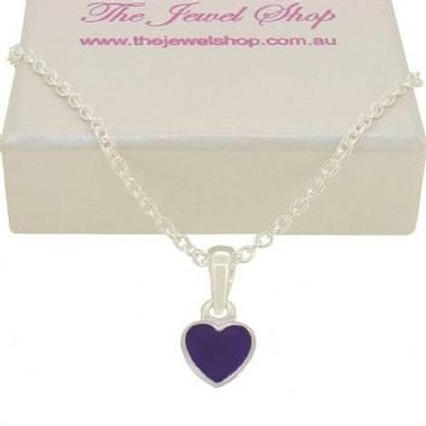 Pastiche Sterling Silver Purple Love Heart Charm Necklace