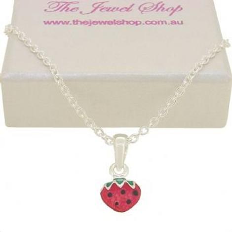 Pastiche Sterling Silver Strawberry Charm Necklace