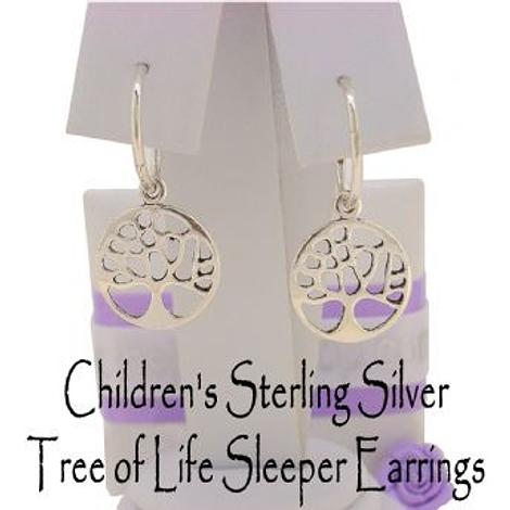 Sterling Silver 12mm Tree of Life Charmed Sleeper Earrings