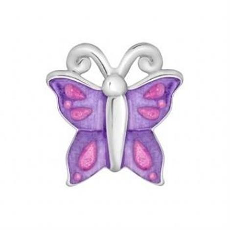 Sterling Silver Pastiche Petite Butterfly Bead Charm -Xe027pkpu