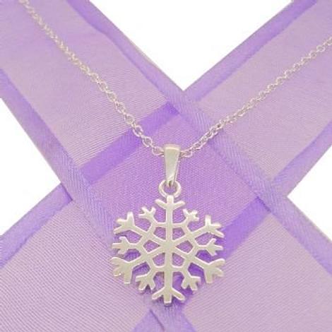 Sterling Silver 15mm Snowflake Cable Necklace 45cm Nlet