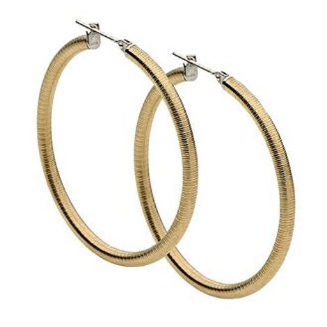 Pastiche Womens Steel 45mm Yellow Hoop Earrings