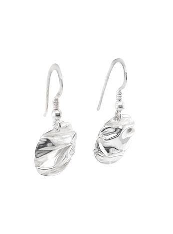 Waves of Love Sterling Silver 15mm Wide Round Hook Earrings