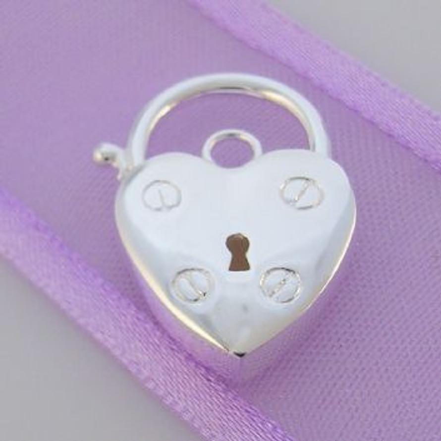 16.5mm x 23.5mm STERLING SILVER ENGLISH STYLE PADLOCK -FINDING_PK4