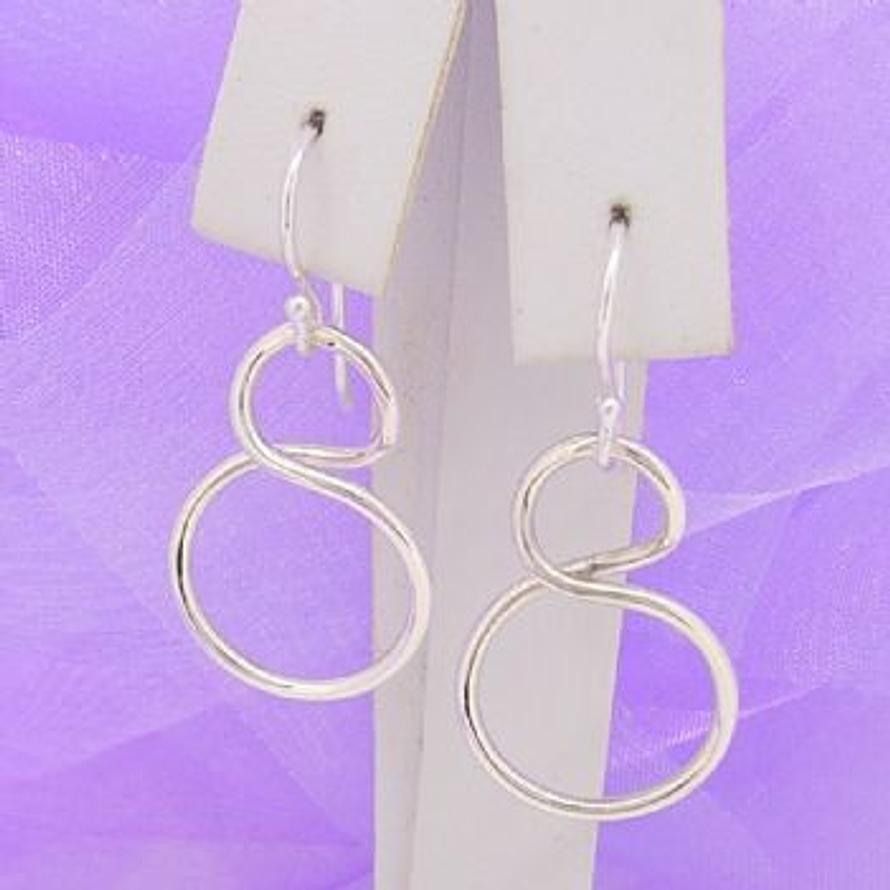 STERLING SILVER INFINITY SYMBOL DESIGN CHARM EARRINGS -E_SS_INF17x24