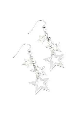 Sterling Silver Lucky Star Hook Earrings