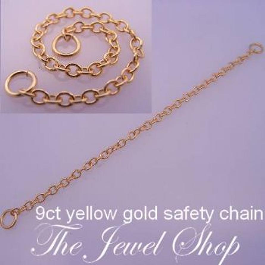 9CT YELLOW GOLD 1.4mm CABLE SAFETY CHAIN -FINDING_9CT_SC_CA40