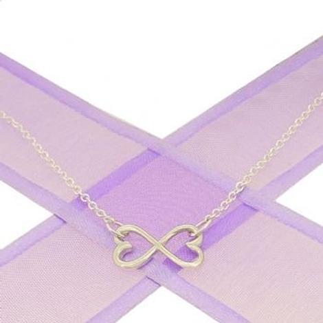 Sterling Silver 15mm Heart Infinity Symbol Design Charm Pendant Necklace