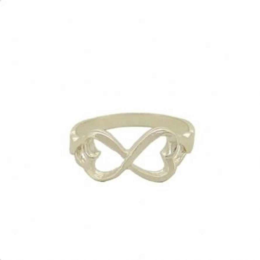 STERLING SILVER HEART INFINITY SYMBOL DESIGN CHARM RING