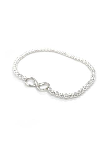 Sterling Silver Infinity Symbol Ball Design Charm Bracelet