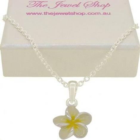 Pastiche Sterling Silver Frangipani Flower Charm Necklace