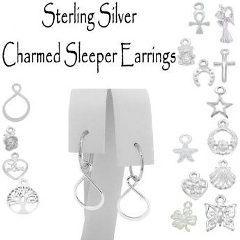 Sterling Silver Charmed Sleeper Earrings