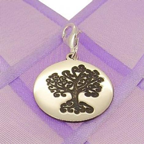 18mm Round Family Tree of Life Coin Clip on Charm