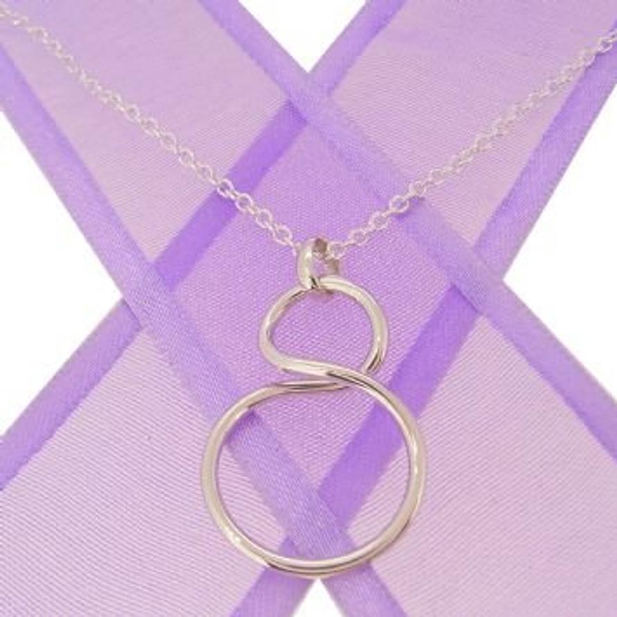 STERLING SILVER INFINITY SYMBOL DESIGN CHARM PENDANT NECKLACE 45CM -NLET_SS_INF24x17-CA40