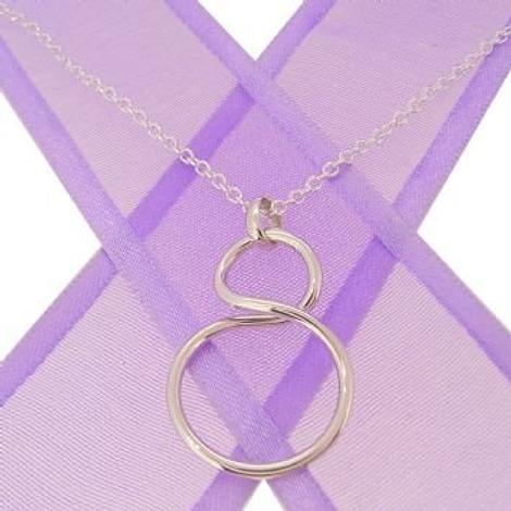 Sterling Silver Infinity Symbol Design Charm Pendant Necklace 45cm