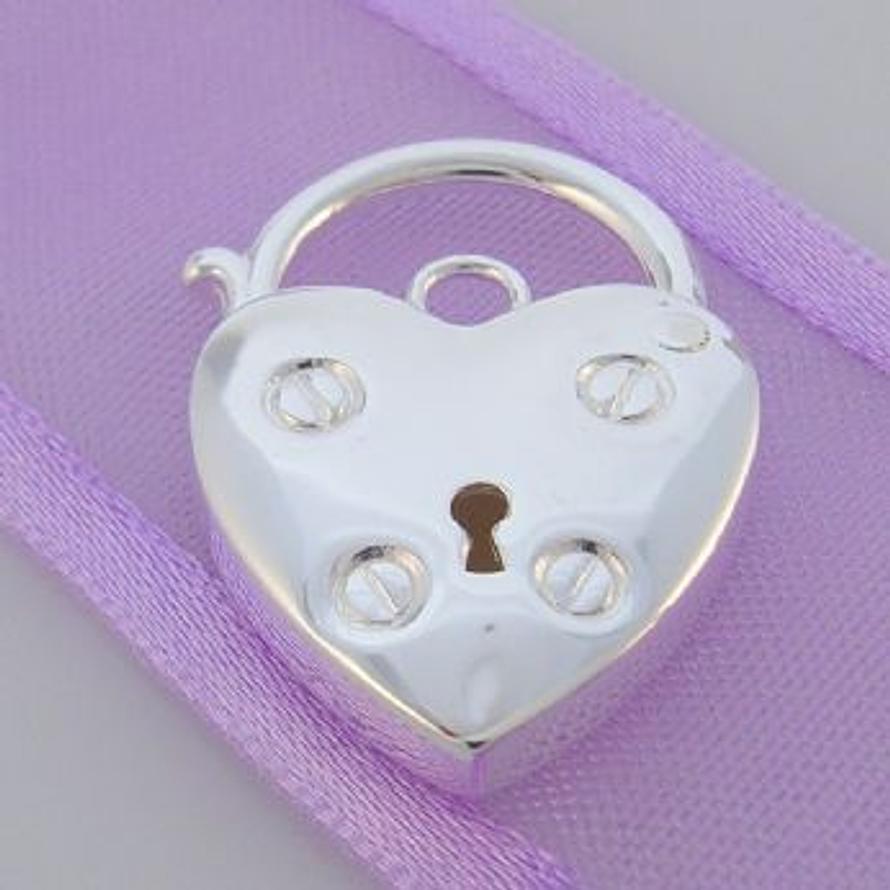 21.5mm x 31.5mm STERLING SILVER ENGLISH STYLE PADLOCK -FINDING_PK5