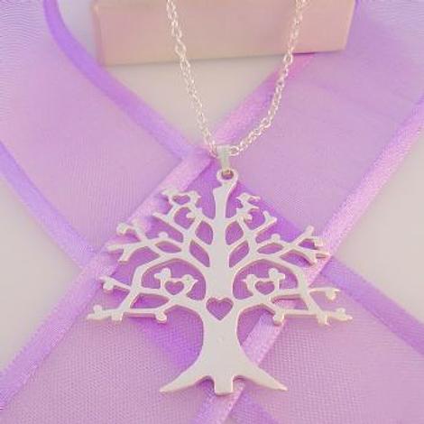 Family Tree Charm Necklace in Sterling Silver