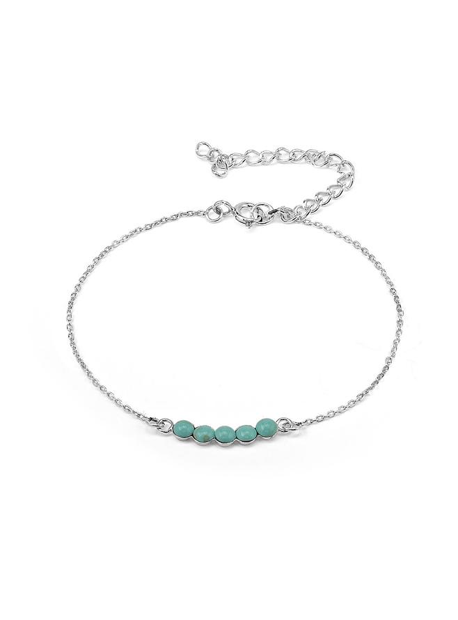Pastiche Believe Silver Bangle With Turqouise