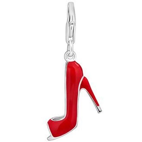 Pastiche Sterling Silver Red Enamel Hi Heel Hooked on Clip Charm Pendant Qc174rd