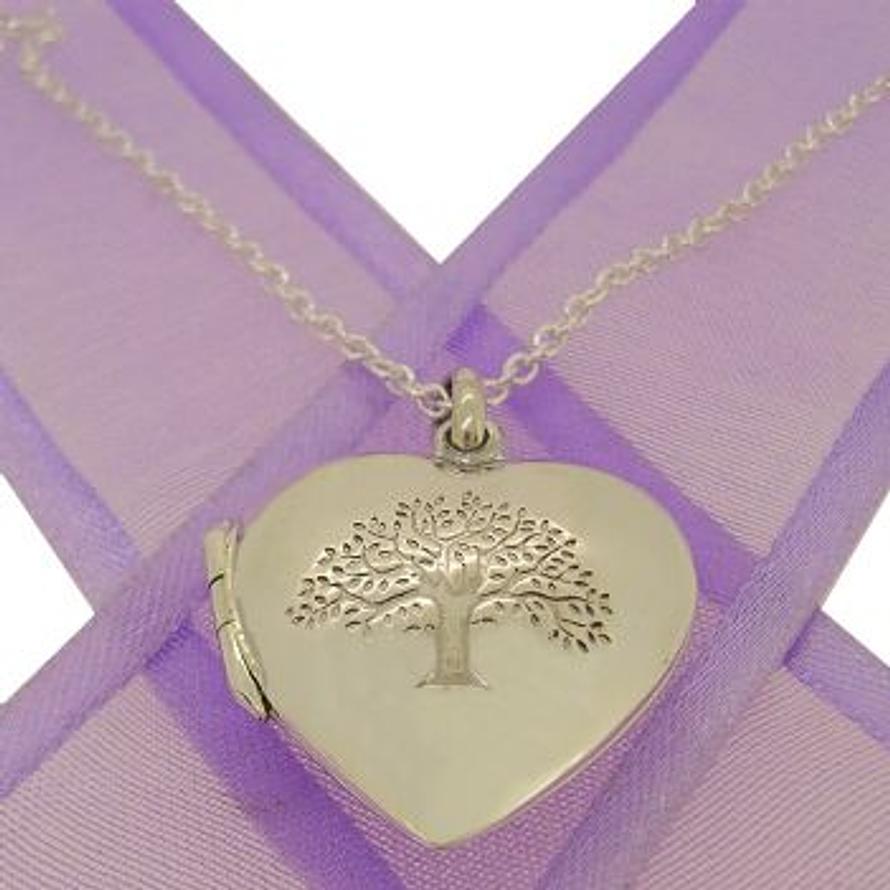 STERLING SILVER 20mm TREE OF LIFE PHOTO LOCKET NECKLACE -NLET-Tree-PhotoLocket-CA40