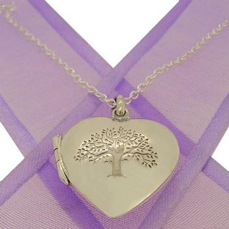 Tree of Life Heart Photo Locket Necklace