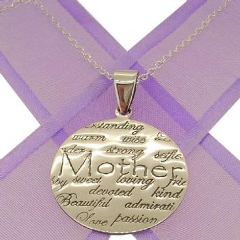 Sterling Silver Mother Design Message Necklace