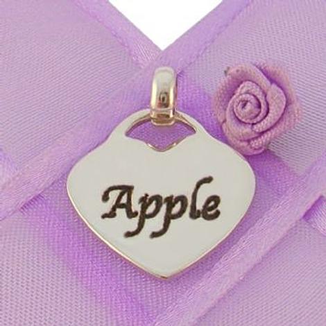 19mm Personalised Heart Name Pendant -19mmh