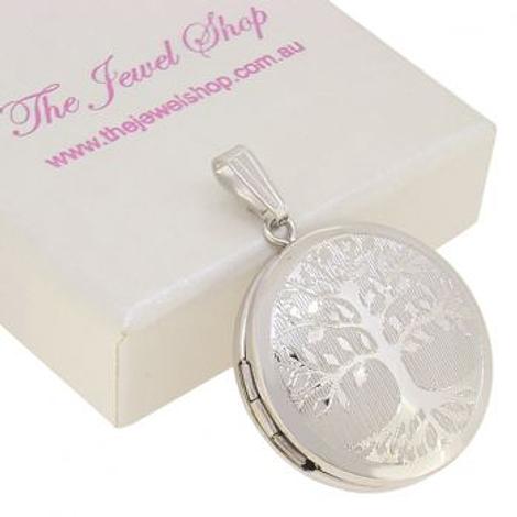 Sterling Silver 22mm Round Tree of Life Photo Locket