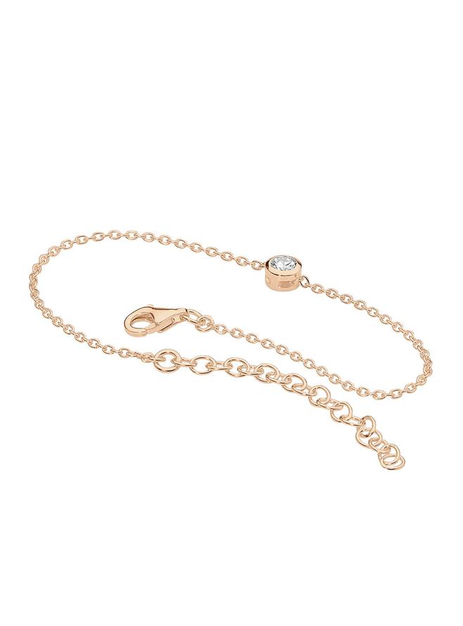 Pastiche North Star 14k Rose Gold Plated Silver Bracelet With Cz