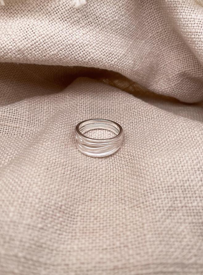 Waves of Loves Sterling Silver 10mm Wide Ring