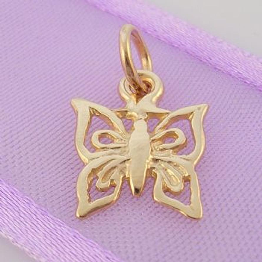 9CT GOLD 11mm BUTTERFLY CHARM 9Y_KB41
