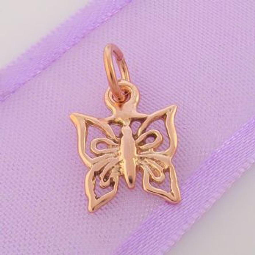 9CT ROSE GOLD 11mm BUTTERFLY CHARM 9R_KB41