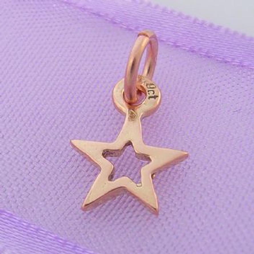 9CT ROSE GOLD OPEN 8mm STAR CHARM 9R_HR3428
