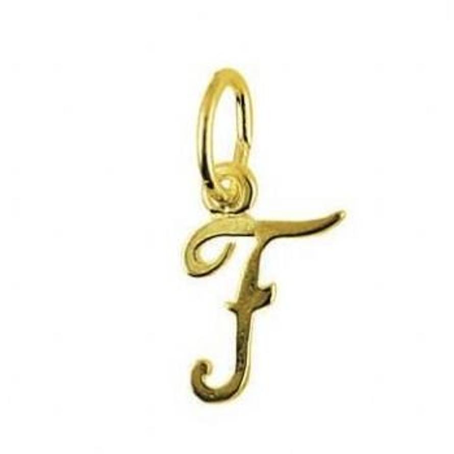 9CT SMALL ALPHABET INITIAL LETTER F CHARM -9ct_HR1659F