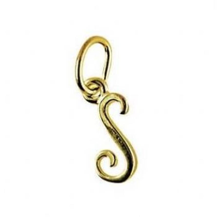 9CT SMALL ALPHABET INITIAL LETTER S CHARM -9ct_HR1659S