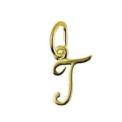 9ct Small Alphabet Initial Letter T Charm -9ct Hr1659t